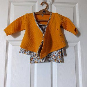 6M | NWOT - Quilted cardigan + shirt set
